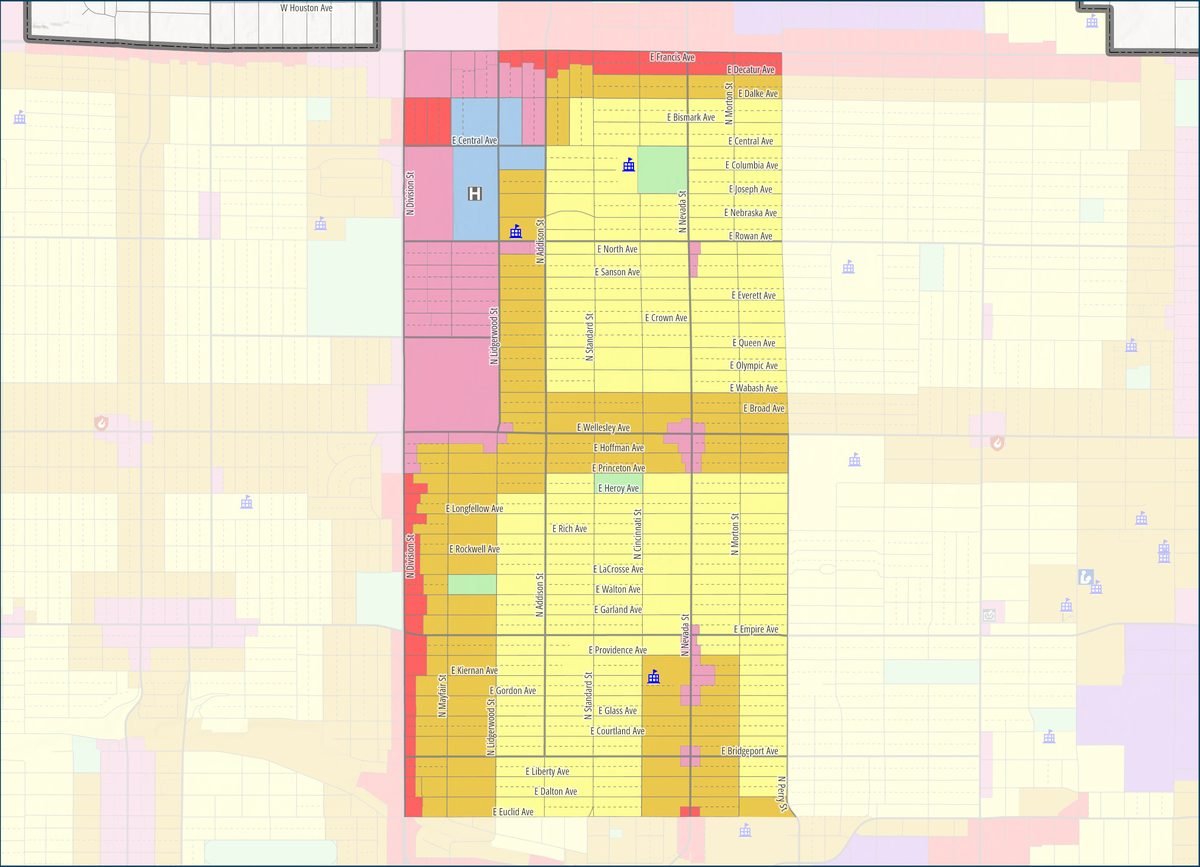 Full Nevada Heights map if the proposal is approved