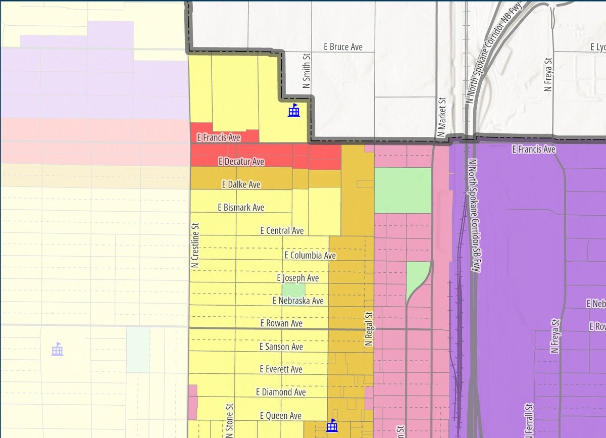 Hillyard — Northwest if the proposed map is approved